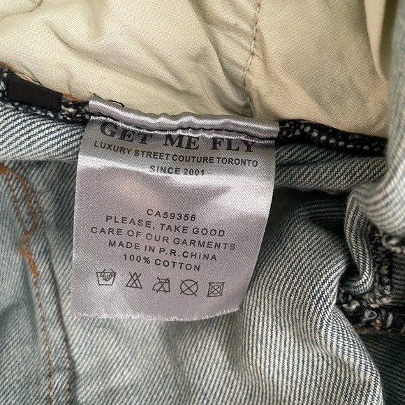 Get Me Fly Designer Jeans Denim Blue with Patches - Picture 3 of 4